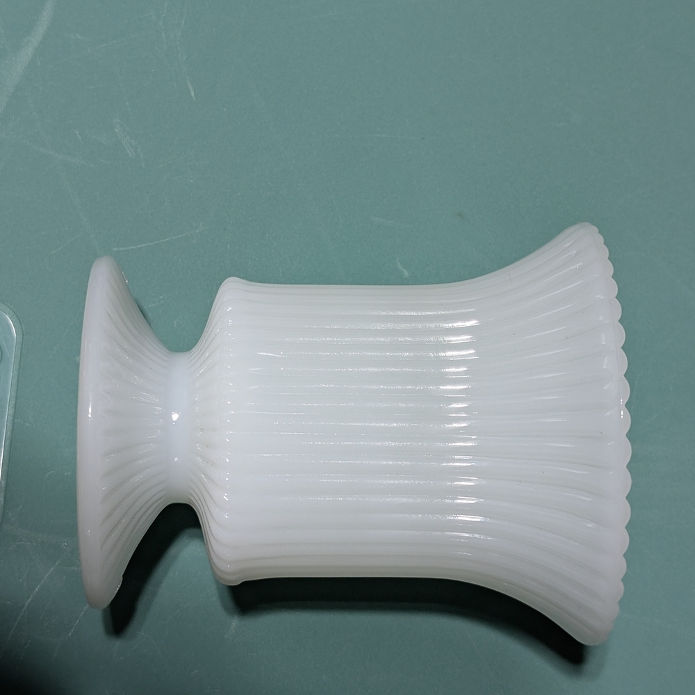 White Ribbed Glass Vase